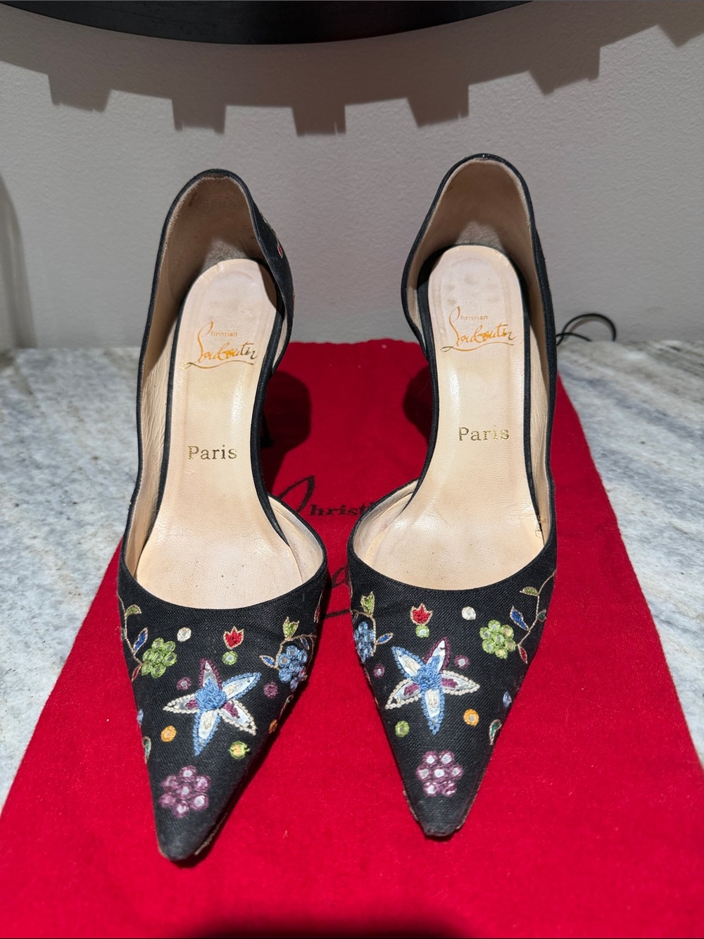 Christian Louboutin Black Pumps Artifice 100mm Crystals D’Orsey